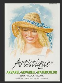 Akvarelblok Artistique A4,  20 blade, 180g